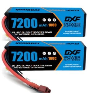DXF 11.1 V Lipo-Battery, 3S Lipo-Battery 6750 mah 100C Graphene Hard Shell Dean/T-Connector for RC Cars/Trucks/Off-Road Vehicles, RC Boats, Planes, Drones, Drones (2 Pieces)