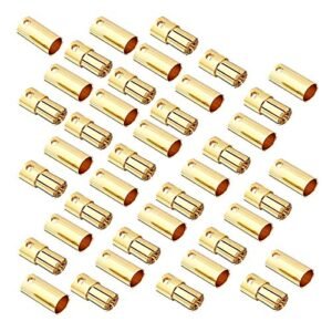 Yiqigou 20 Pairs Gold-Plated 6.5mm Banana Plug Bullet Male Female Connector Adapter for RC ESC Motor Lipo Battery