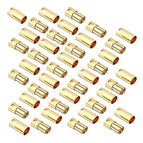 Yiqigou 20 Pairs Gold Plated 6.5mm Banana Plug Bullet Connector Male Female Adapter for RC ESC Motor Lipo Battery