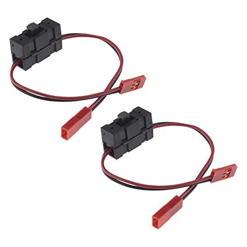 Micro Traders 2Pcs RC Car Receiver On Off Switch with JST Connector 6V for HSP 1/10 1/8 Nitro Electric Remote Control RC Truck Nitro