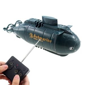 Tipmant Fish Tank Submarine RC Toy Mini Remote Control Electric Dive Boat with Navigation Lights for Kids Blue