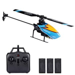 GoolRC C129 4 Channel RC Helicopter Outdoor 2.4Ghz Remote Control Helicopter with 6 Axis Gyro Altitude Hold and 3 Batteries Blue