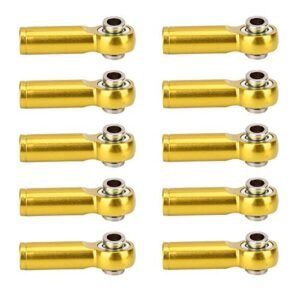 Dilwe 10PCS Aluminium Alloy Ball Holder Tie Link Rod End Joint for Truck Model Peterbilt 359 RC Car Golden