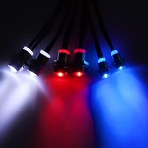 HobbyPark 6 LED RC Light Kit for RC Truck Body Shell Headlights Taillights Compatible with Traxxas Slash Rustler Arrma Axial SCX10 Redcat RC4WD HPI Truck Tamiya Crawler