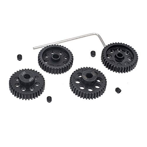 4pcs 48P Pinion Gear Set 36T 37T 38T 39T 3.175mm Shaft Hardened Steel for Cyclic Pitch RC Helicopter and Cars