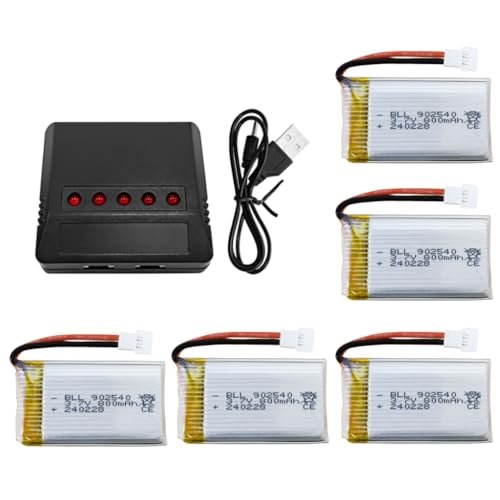 5pcs 3.7v 800mAh Lithium Battery with 5 in 1 Charger for UFO RC Quadcopter Syma X5C X5C 1 X5 X5SC X5SW H5C V931 S5C S5W SS40 FQ36 T32 T5W H42 CW4