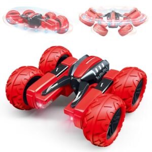 Threeking RC Stunt Car with Dynamic Lights for RC Cars Remote Control Toy for Kids Boys Girls Ages 6 7 8 9 10 11 12