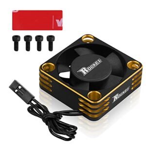 ARRAROWN RC Car Motor Fan 28000RPM Cooling Fan for 1/8 1/10 1/12 Scale 540 550 Brushless Motor Black Gold