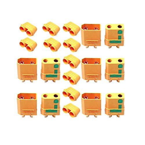 LINSYRC 5 Pairs Amass XT90S XT90-S Anti-Spark Connector Plugs Male and Female Adapter for RC ESC Motor Lipo (XT90S Connector)