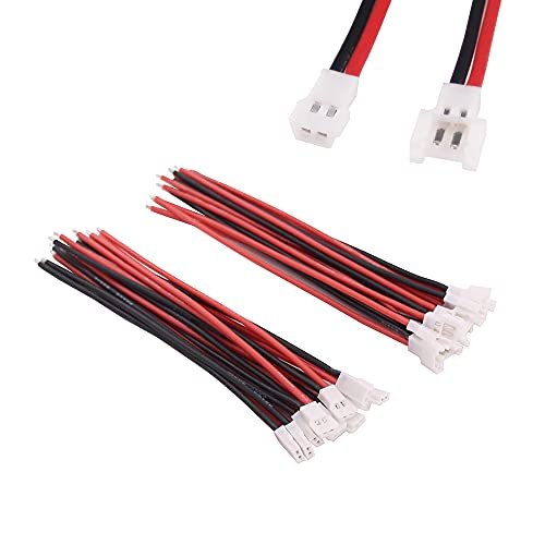 OliYin 10 Pairs 1S 2 Pin Molex 51005 51006 2.0mm Pitch Charge Cable Male and Female Plug Connector for Syma Century RC Boat and 1S Lipo Battery Charging