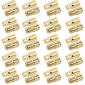 LinsyRC 20 Pairs Gold-Plated 6.0MM 6MM Banana Plug Bullet Male Female Connector Adapter for RC Lipo Battery ESC Motors