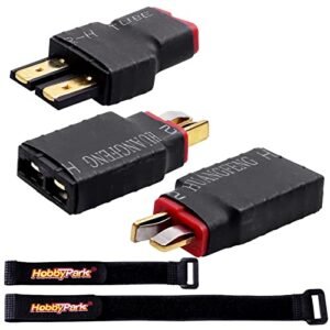 Hobbypark RC Willey Camel Leather Sectional Battery Adapter Connector for Traxxas TRX to HXT 4mm Banana Plugs Compatible with Slash Rustler Stampede Bandit E Revo RC Cars