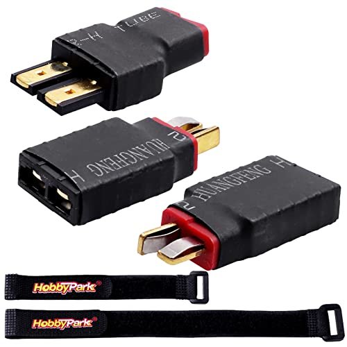 Hobbypark RC Willey Camel Leather Sectional Battery Adapter Connector for Traxxas TRX to HXT 4mm Banana Plugs Compatible with Slash Rustler Stampede Bandit E Revo RC Cars