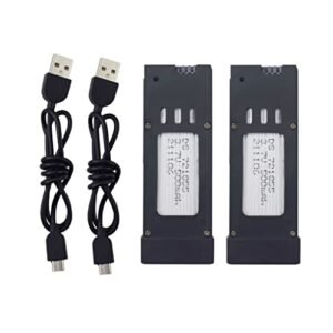 New Bright RC Lithium Ion Battery 2PCS 3.7v 500mAh with USB Charging Cable for E58 S168 Folding Quadcopter Drone