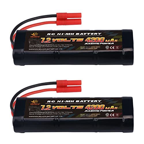 Melasta 2Pack 7.2V 4200mAh NiMH RC Battery Packs for Building RC Battery Packs Compatible with Redcat Racing Vehicles