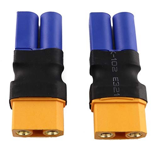 E-outstanding Lipo Battery Adapter 2PCS Male EC5 to XT90 Female No Wires Plug Connectors for RC Models Battery Connector
