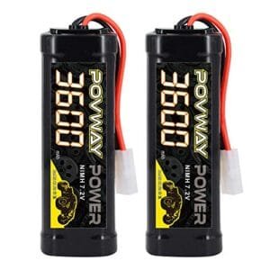 POVWAY 7.2V 3600mAh NiMH RC Battery Packs with Tamiya Connector for Boca RC Hobbies and RC Vehicles