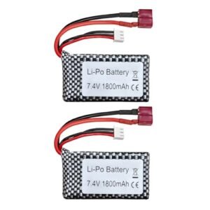 Fytoo 2PCS 7.4V 1800mah T-Head High-Rate Li-Battery for WLTOYS A959-B A969-B A979-B K929-B 144001 RC High-Speed Off-Road Vehicle Spare Battery