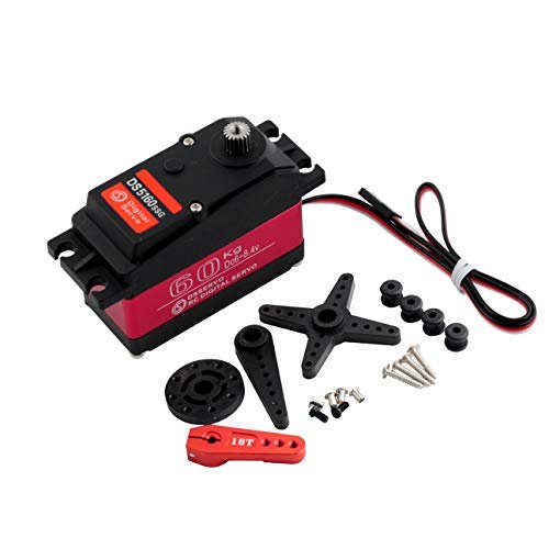 Wishiot DS5160SSG 60kg Servo RC Digital Servo for Baja RC Cars Metal Gear Large Torque High Speed IP67 Waterproof 270 Degree with 18T Aluminum Servo Arm