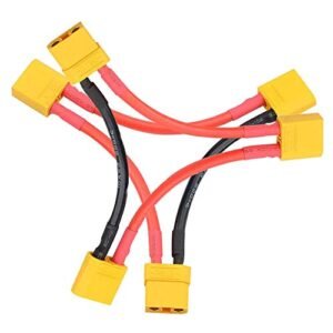 Yiqigou 2 Pack XT90 Plug Series Battery Connector 1 Female to 2 Males Adapter Lead with 3.93inch 10AWG Silicone Cable for Griffin RC Helicopter Quadcopter