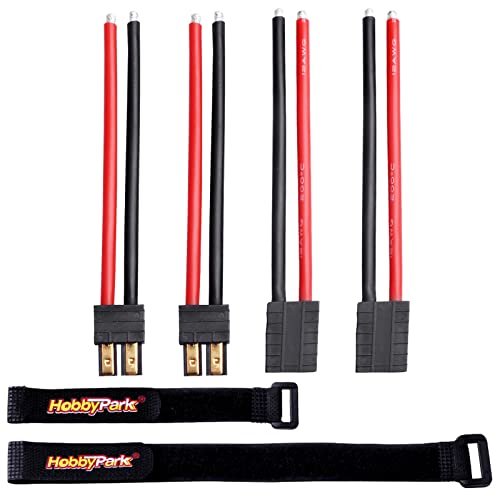 Scott Hymas RC Willey Hobbypark RC Battery Adapter Connector with 12AWG Silicone Cable for Traxxas Batteries