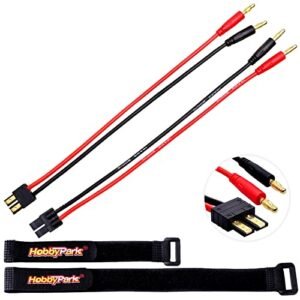 HobbyPark RC Battery Charger Adapter Connector for Traxxas to 4mm Banana Plugs with 14AWG Gauge Wire Compatible with RC V 22 Osprey from Banana Hobby