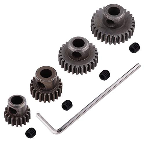 HobbyPark Steel Metal Mod 0.6 Module Pinion Gear Set 5mm Shaft Hole 17T 21T 26T 29T for DHK RC Trucks Crawlers Buggies 4 Pack
