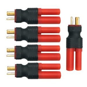 FLY RC 5pcs T Male to HXT 4mm Connector Adapters for RC Trucks Going Mudding Redcat Cars Crawlers Buggies
