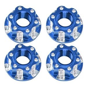 VGEBY 4pcs RC Hex Nuts M4 Carving Aluminum Alloy Wheel Hex Nuts for D3 D4 1/10 RC Car Blue D4 Parts Terminal Removal Tool Kit