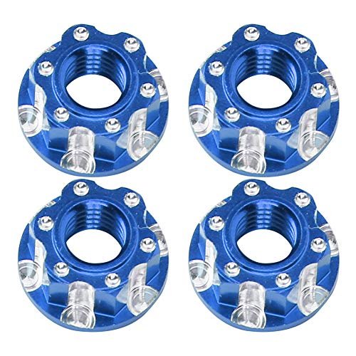 VGEBY 4pcs RC Hex Nuts M4 Carving Aluminum Alloy Wheel Hex Nuts for D3 D4 1/10 RC Car Blue D4 Parts Terminal Removal Tool Kit