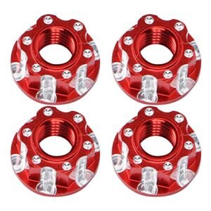 VGEBY 4pcs RC Hex Nuts M4 Carving Hexagonal Aluminum Alloy Wheel Nuts for 17mm Beadlock RC Wheels
