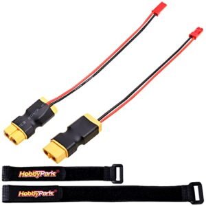 HobbyPark XT60 Male to Female Adapter Connector with JST Plugs (Male) Lipo Battery Connectors for RC FPV Racing Drone Multicopter Quadcopter Gimbal RC Cars Trucks