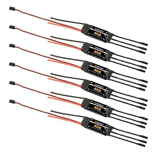 QWinOut 40A Brushless ESC Simonk Firmware Electric Speed Controller for Electric RC Trucks Brushless with 5V 3A BEC 6 Pack
