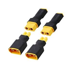 SoloGood 4Pcs XT60 to XT30 Plug Female Male Adapter Converter for FPV Drone RC Lipo NiMH Battery Charger ESC (2pcs Male XT60 to Female XT30 and 2pcs Female XT60 to Male XT30)
