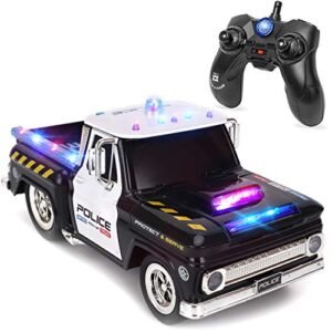 Liberty Imports OReilly RC Truck 1 16 Scale Rechargeable Remote Control Police Pickup Toy Vehicle with Lights and Sirens