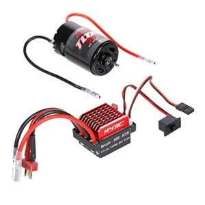 GoolRC 550 35T Brushed Motor with 60A Brushed ESC Electric Speed Controller for Lunchbox RC Truck and 1/10 Scale Models