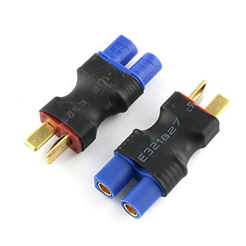 E-outstanding 2-Pack Male T-Plug to Female EC3 Style Adapter Without Wire for RC Lipo Battery Toy