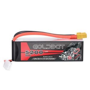 GOLDBAT 5200mAh 3S 11.1V 80C LiPo Battery Pack with XT60 Connector for RC Foiling Boat Car Truck Quadcopter