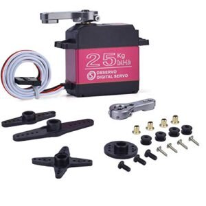 OGRC 25KG Digital Servo Full Metal Gear High Torque Waterproof for 1/5 Scale RC Trophy Truck and 1/8 1/10 Scale Crawler Truck Buggy Robots Includes 25T Metal Servo Arm