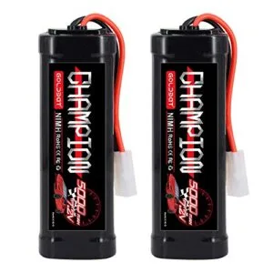 GOLDBAT 5000mAh 7.2V NiMH Battery Pack with Tamiya Connector for Kyosho RC Dump Truck and Other 1/10 Scale RC Vehicles 2 Pack