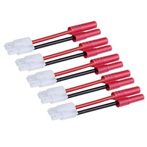 5pcs Tamiya Male to HXT 4.0mm Banana Female Connector Adapter Cable for RC Models