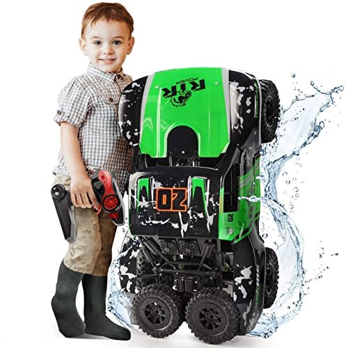 Ruko C11 Amphibious RC Cars 1/10 Scale Large Monster Truck 2.4 GHz Waterproof Remote Control Car 4WD Off Road Vehicle with 2 Rechargeable Batteries for 40 Mins Play Gift for Adults and Kids Green rc willey furniture utah
