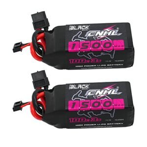 CNHL 1500mAh 3S Lipo Battery 11.1V 100C with XT60 Plug for Thrasher Jet Boat RC and FPV Racing Drone Quadcopter 2 Packs