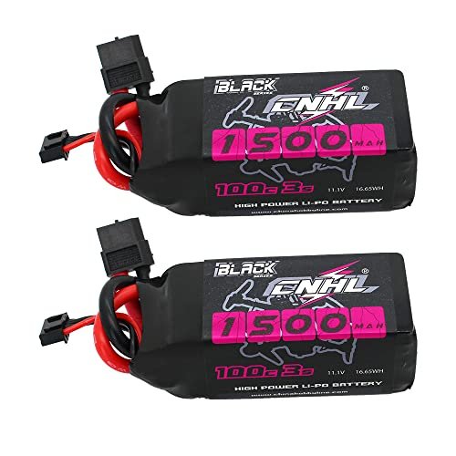 CNHL 1500mAh 3S Lipo Battery 11.1V 100C with XT60 Plug for Thrasher Jet Boat RC and FPV Racing Drone Quadcopter 2 Packs