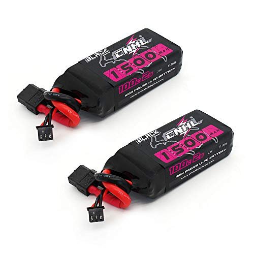 CNHL 7.4V 1500mAh 2S Lipo Battery 100C with XT60 Plug for FTX Vortex RC Boat and Other RC Vehicles 2 Packs