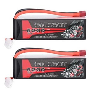 GOLDBAT LiPo RC Battery 5200mAh 3S 60C 11.1V with T Connector for Steerix RC Boat and Other RC Models 2 Packs