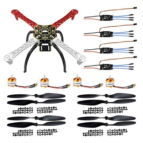 QWinOut F450 V2 Drone Frame Kit with A2212 1400KV Brushless Motors 30A ESCs and 1045 Propellers