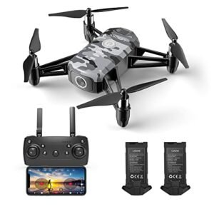 HR RC Willey Kids Drone with 1080p HD FPV Camera Mini Quadcopter for Beginners Altitude Hold One Key Start Land Draw Path 2 Modular Batteries Remote Control Toys Gifts for Boys Girls