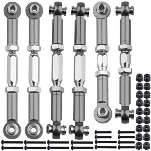 HobbyPark Aluminum Adjustable Tie Rods Toe Links Set for Arrma 1/10 Granite 4X4 Best RC 4X4 Truck for the Money