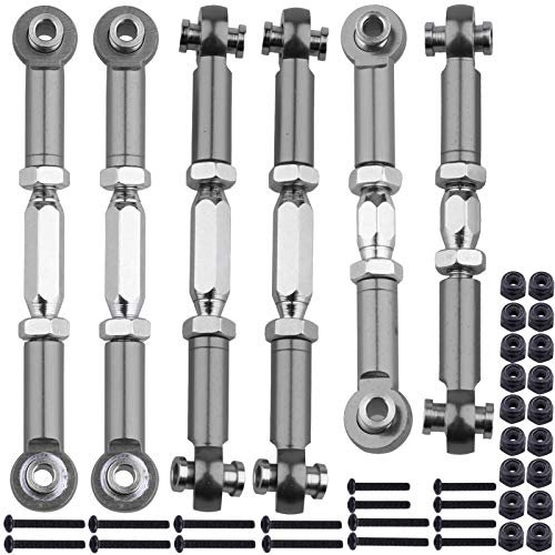 HobbyPark Aluminum Adjustable Tie Rods Toe Links Set for Arrma 1/10 Granite 4X4 Best RC 4X4 Truck for the Money